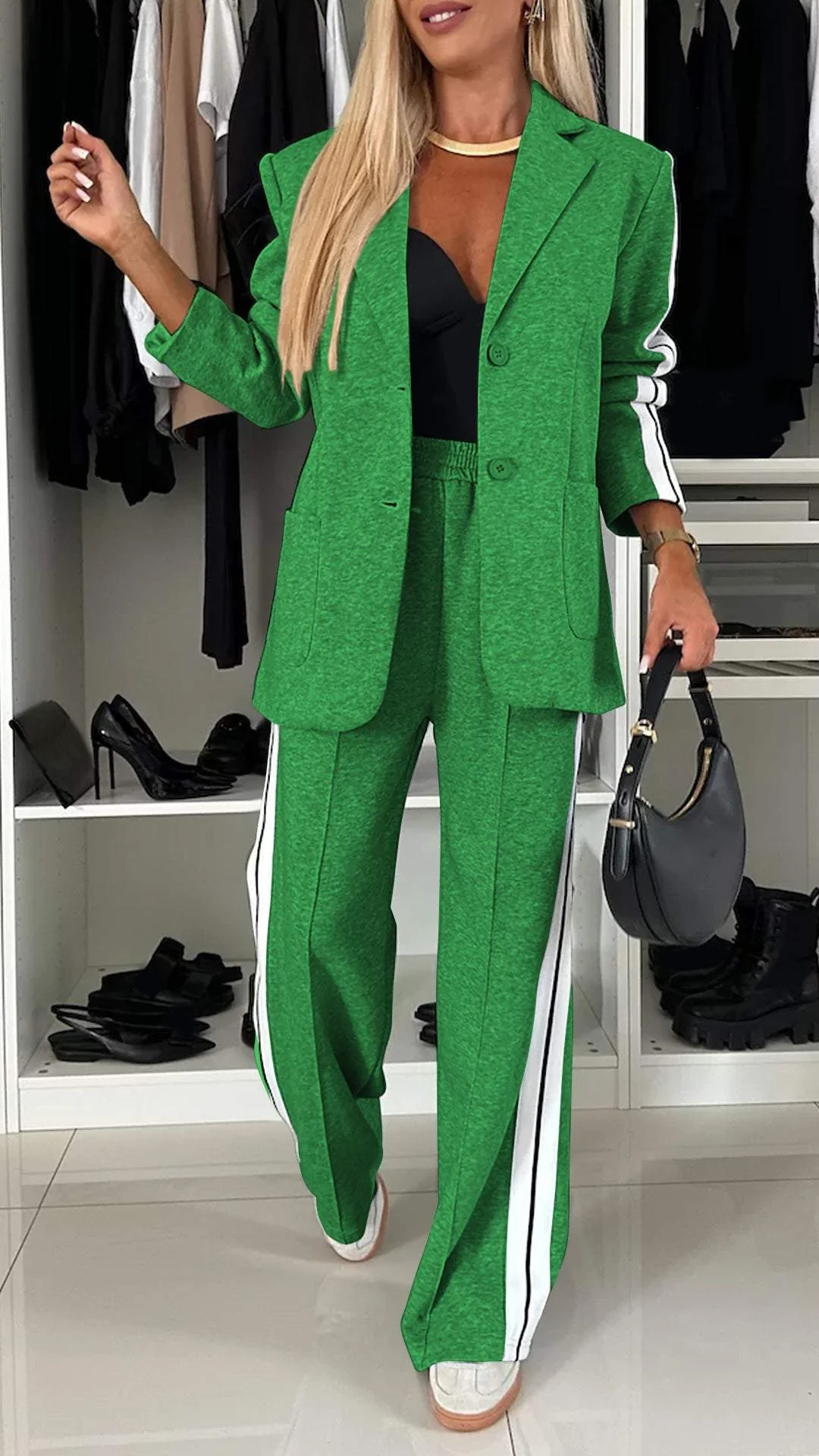 Classic Lapel Long Sleeve Suit Set