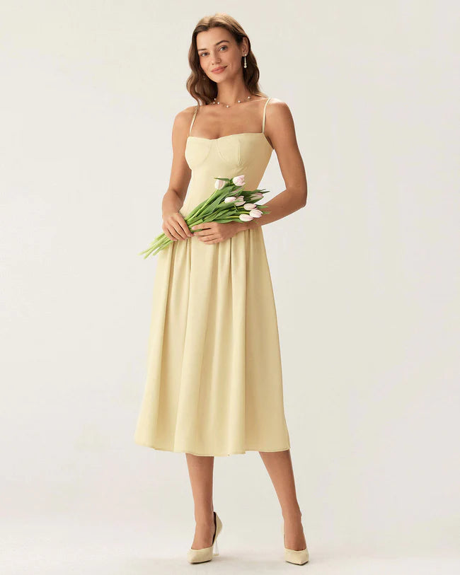 Chic Elegant Midi Slip Dress - Timeless Charm