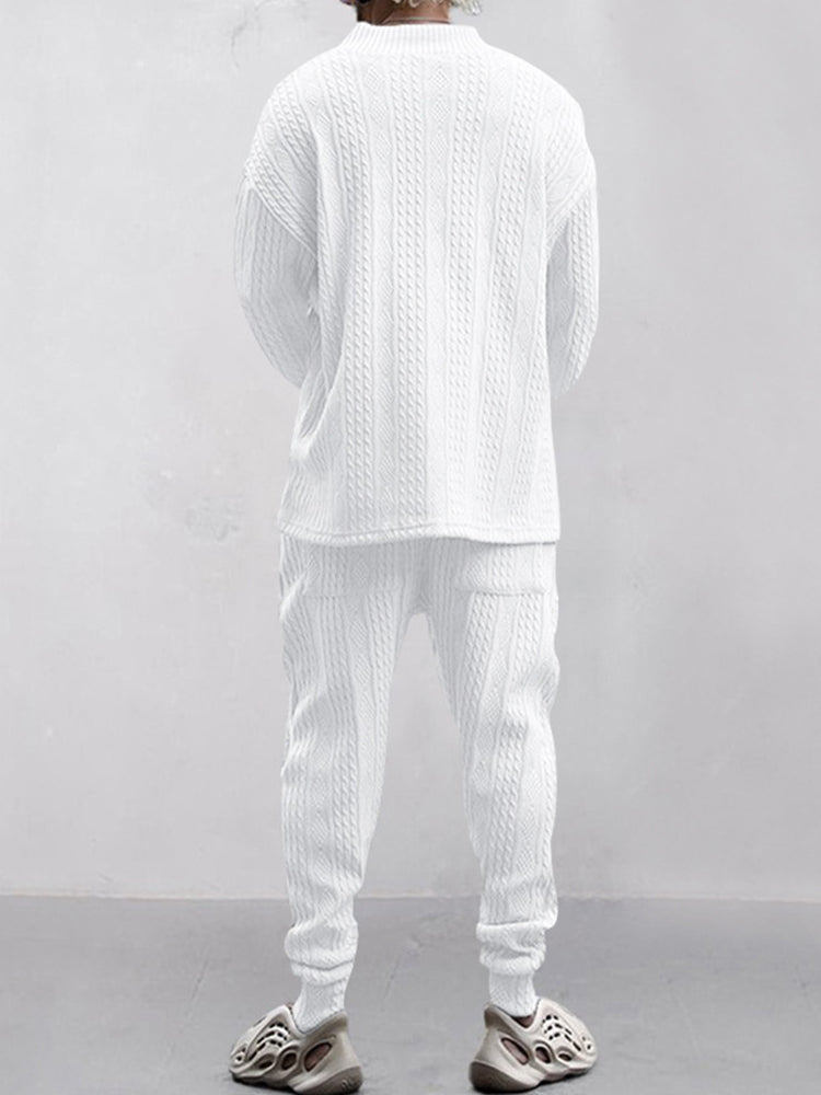 🔥Men's Athletic Jacquard Knit Tracksuit Set
