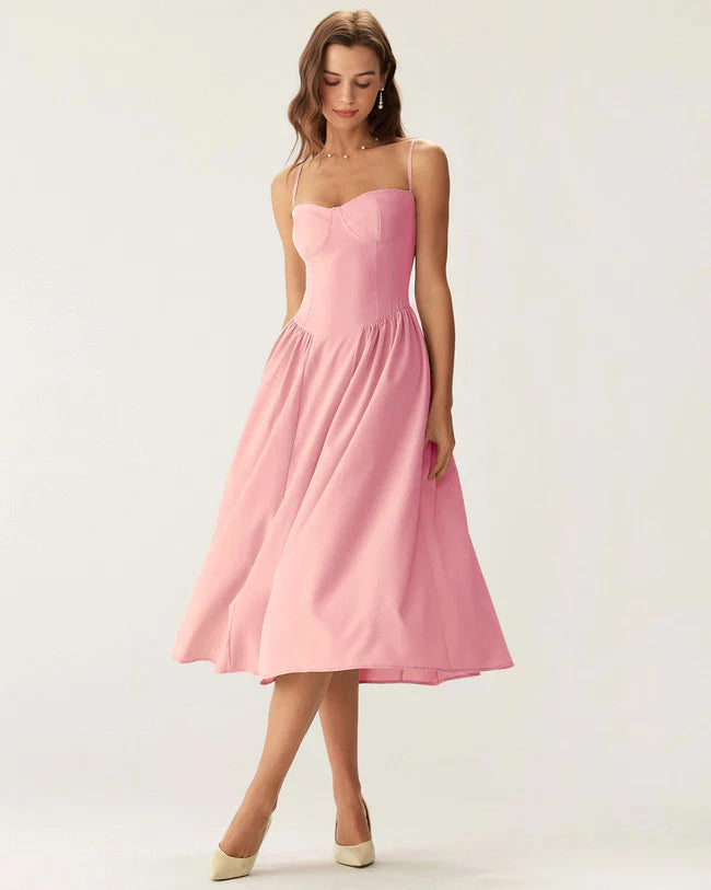 Chic Elegant Midi Slip Dress - Timeless Charm