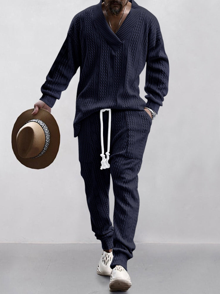 🔥Men's Athletic Jacquard Knit Tracksuit Set