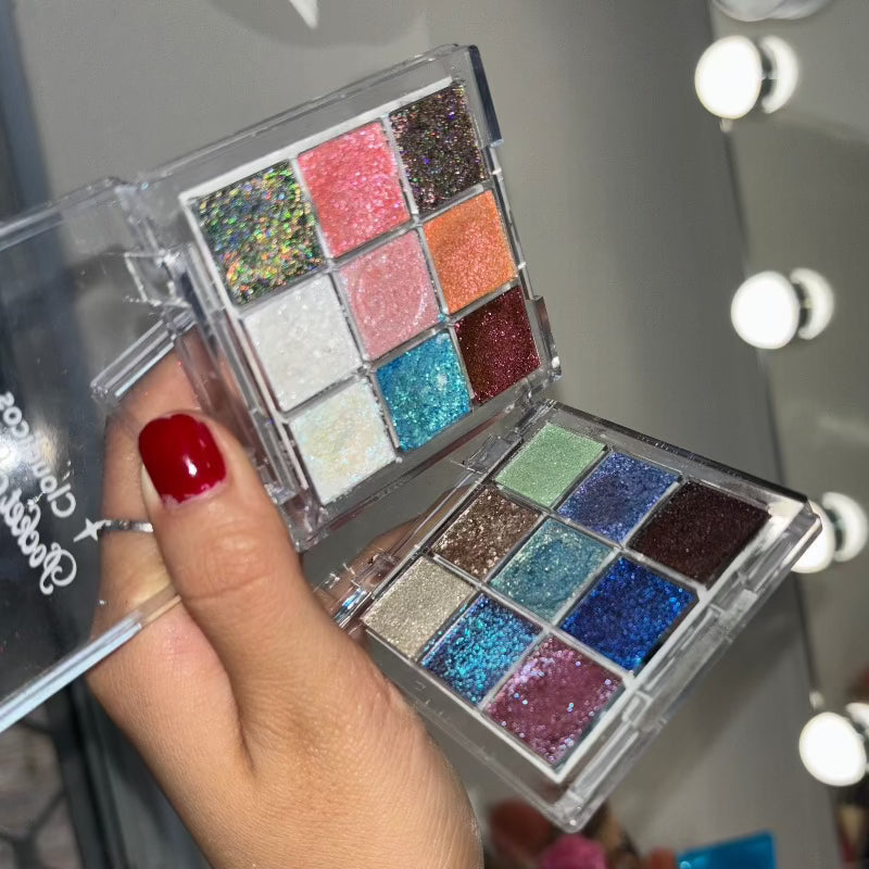 Pocket 9 Color Sparkling Eyeshadow Box