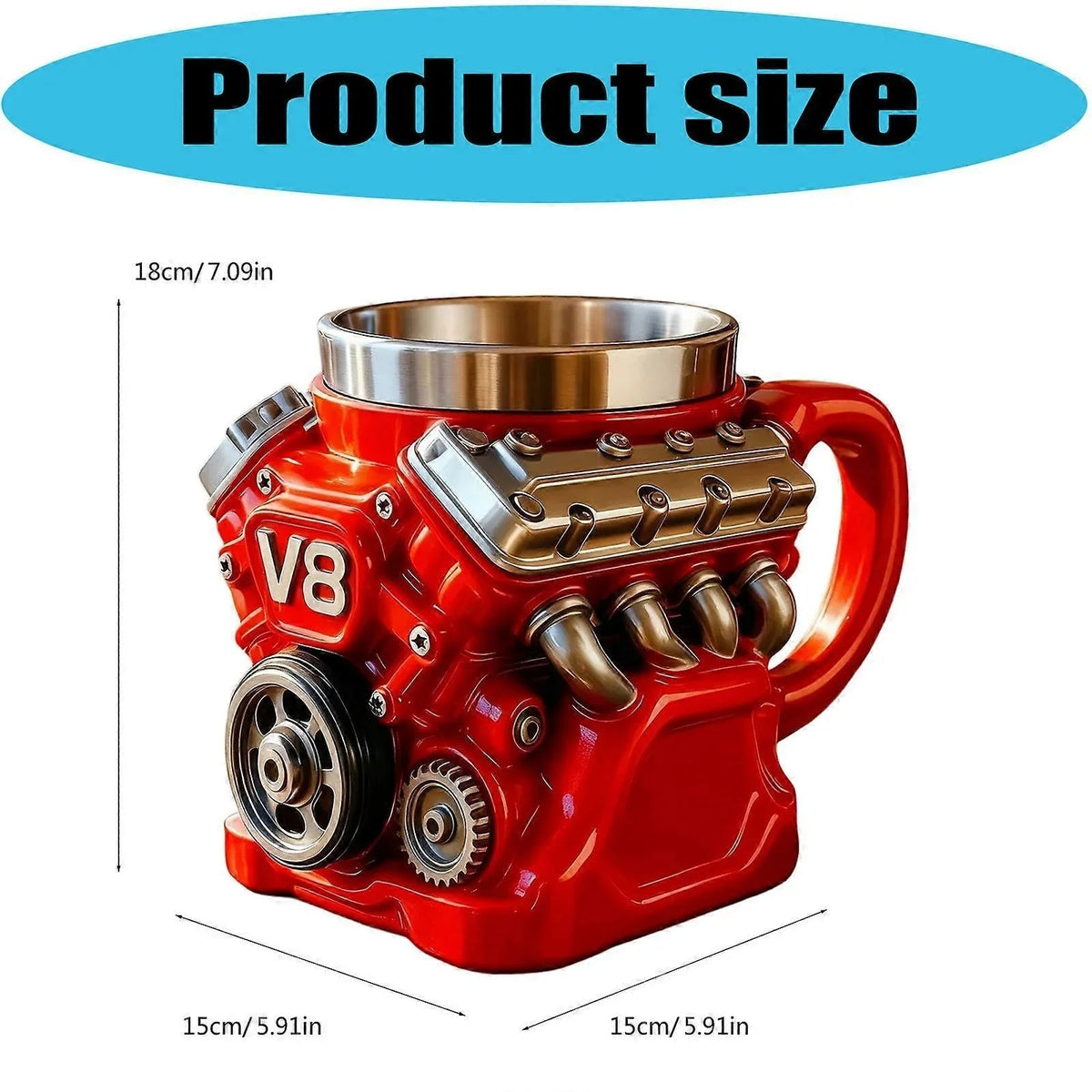 🔥V8 Engine Retro Stainless Steel Coffee Mug