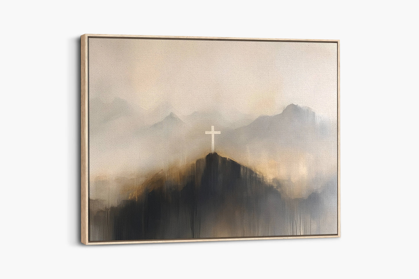 Mountain Cross Faith Canvas Wall Art