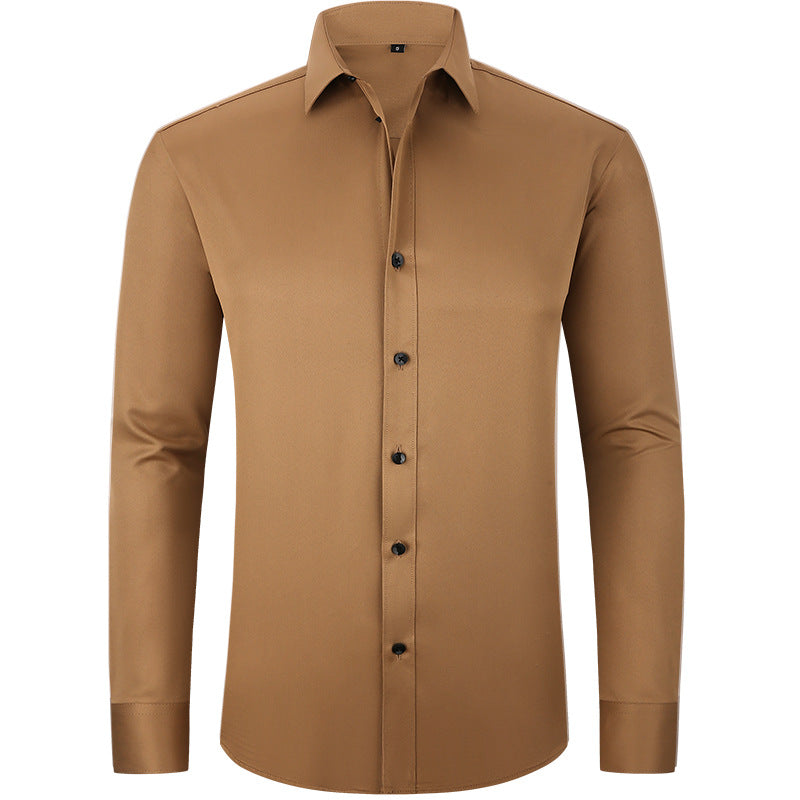 Men's Slim Fit High Stretch Long‑Sleeve Dress Shirt