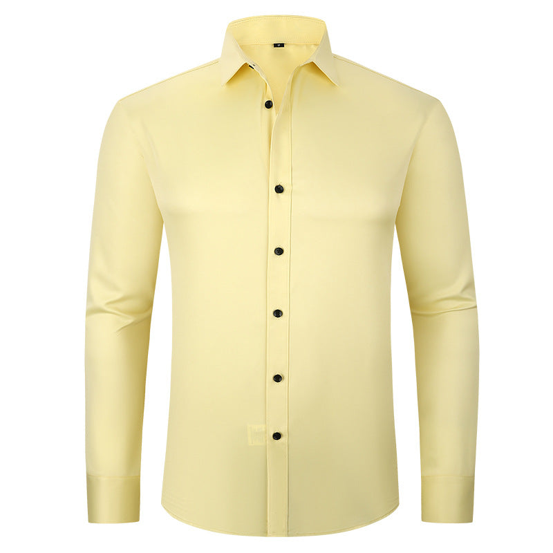 Men's Slim Fit High Stretch Long‑Sleeve Dress Shirt